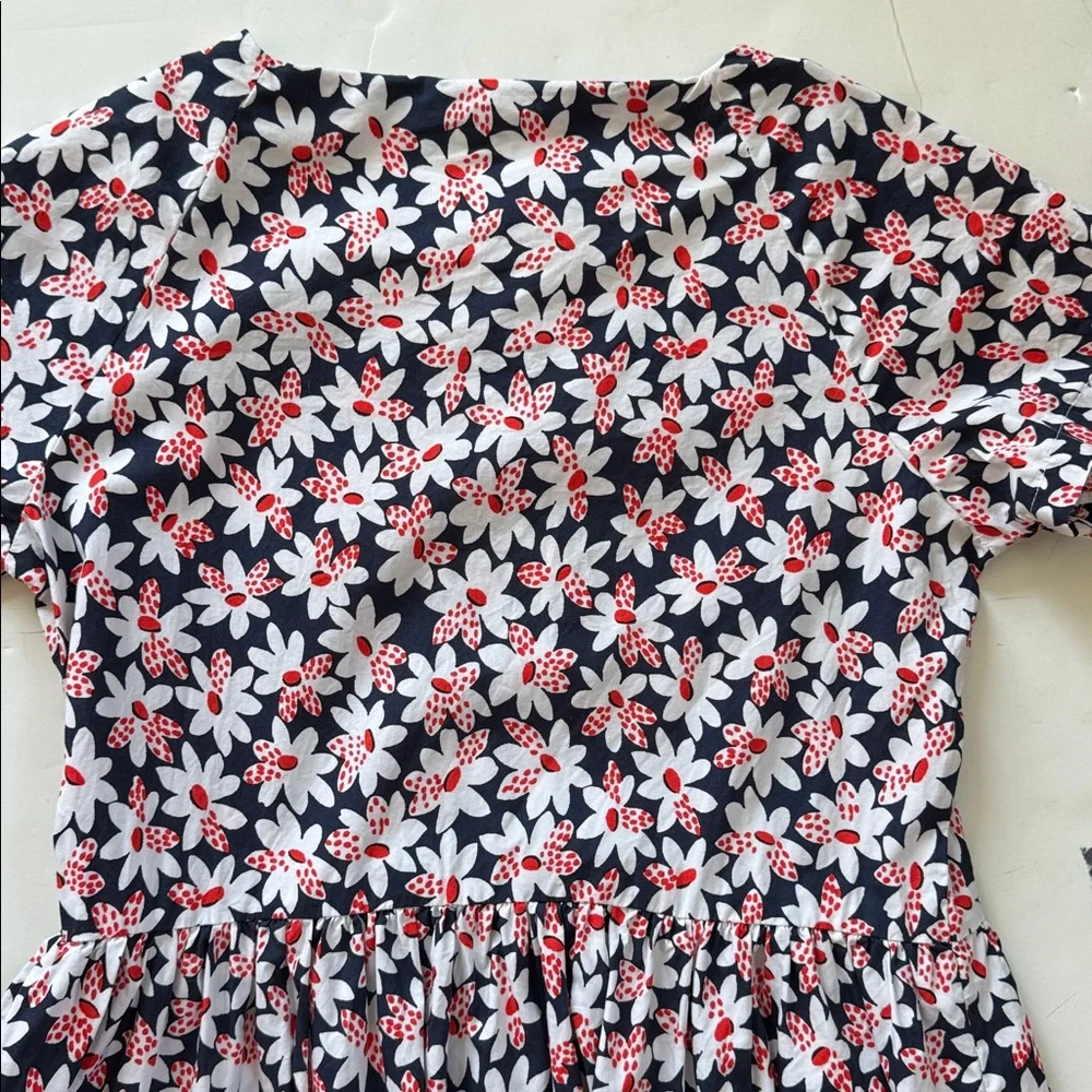 J. Crew Crewcuts‎ Girls Cotton Blend Daisy Floral Print Button Front Dress Sz 12